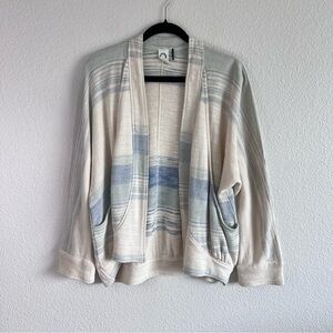 Anthropologie | Akemi + Kin Blue Cream Striped Dunes Draped Cardigan